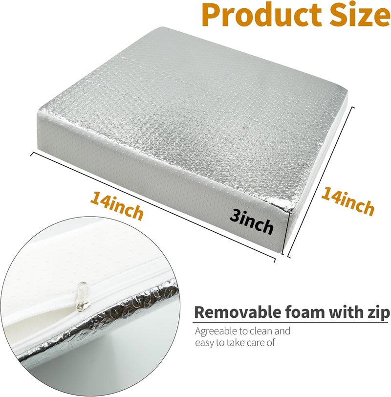 EDIETH 14"x14"x3" RV Vent Insulator (1-Pack) - Universal Reflective Skylight Cover for Camper Vents, Thermal Insulation & Noise Reduction, Fits 14x14 Inch RV Sunroof - Image 4